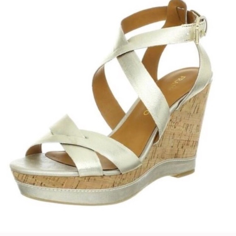 Franco sarto metallic wedge heel Wedding occasion