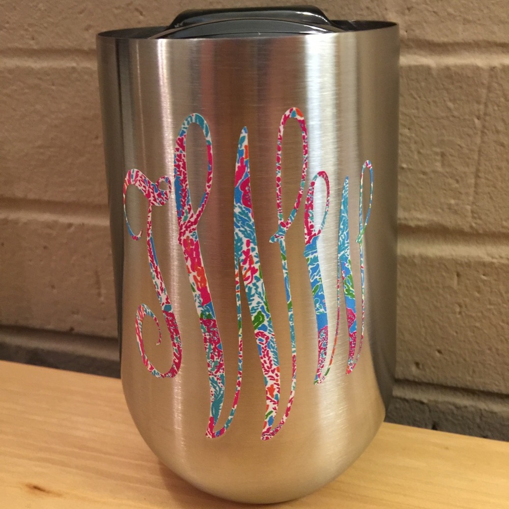 Lilly Pulitzer Inspired Monogram Wine Tumblers