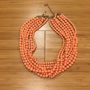Spring coral multi strand necklace