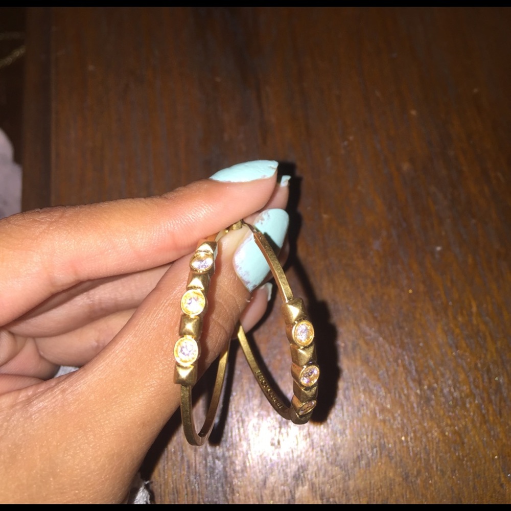 Gold hoop juicy couture ear rings