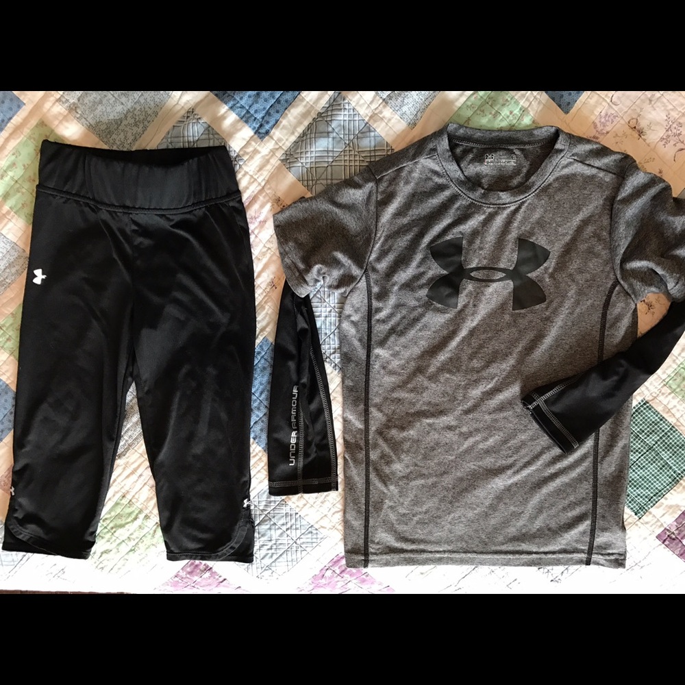 Under Armour Capri and Long Sleeve Shirt.