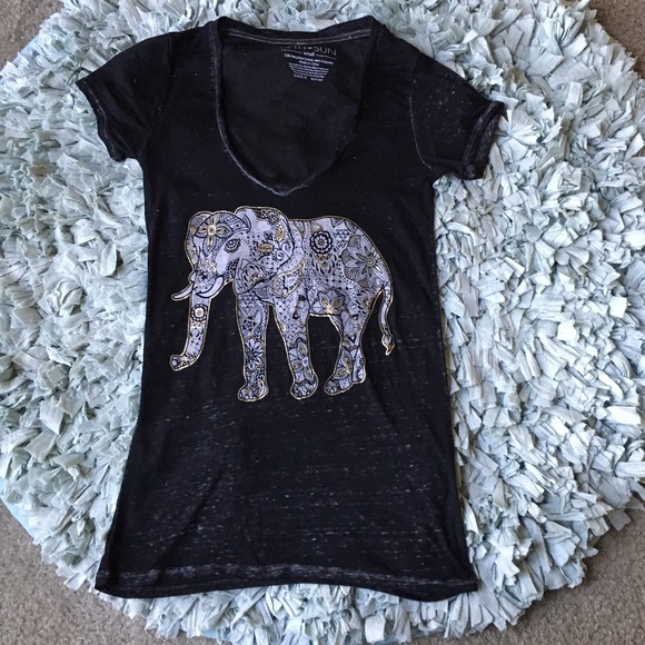 Fifth Sun Tops - Fifth Sun Black burned out distressed T-shirt