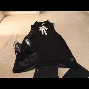 Sheer Black Sleeveless Top