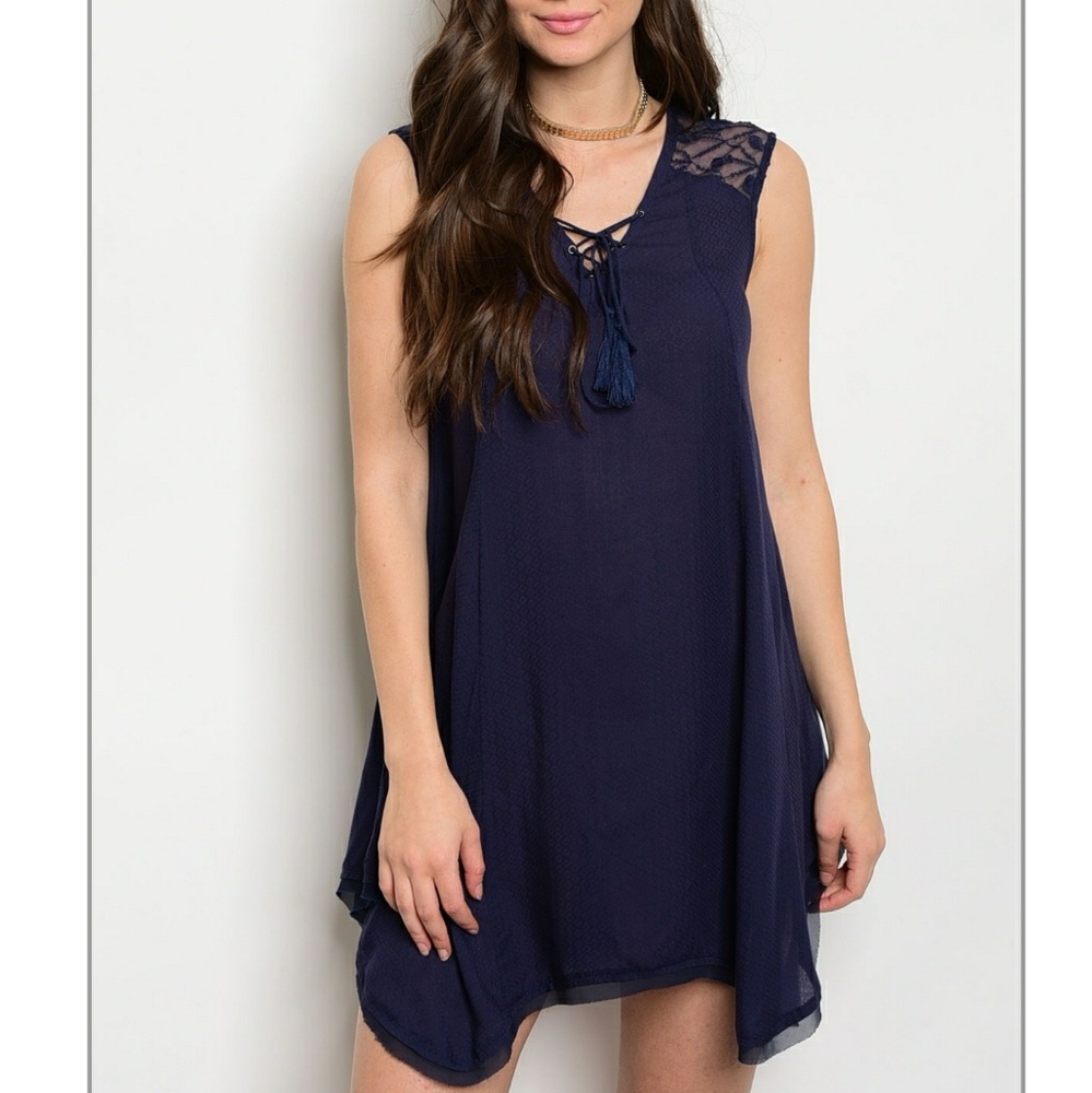 $9 summer end sale flirty navy blue dress