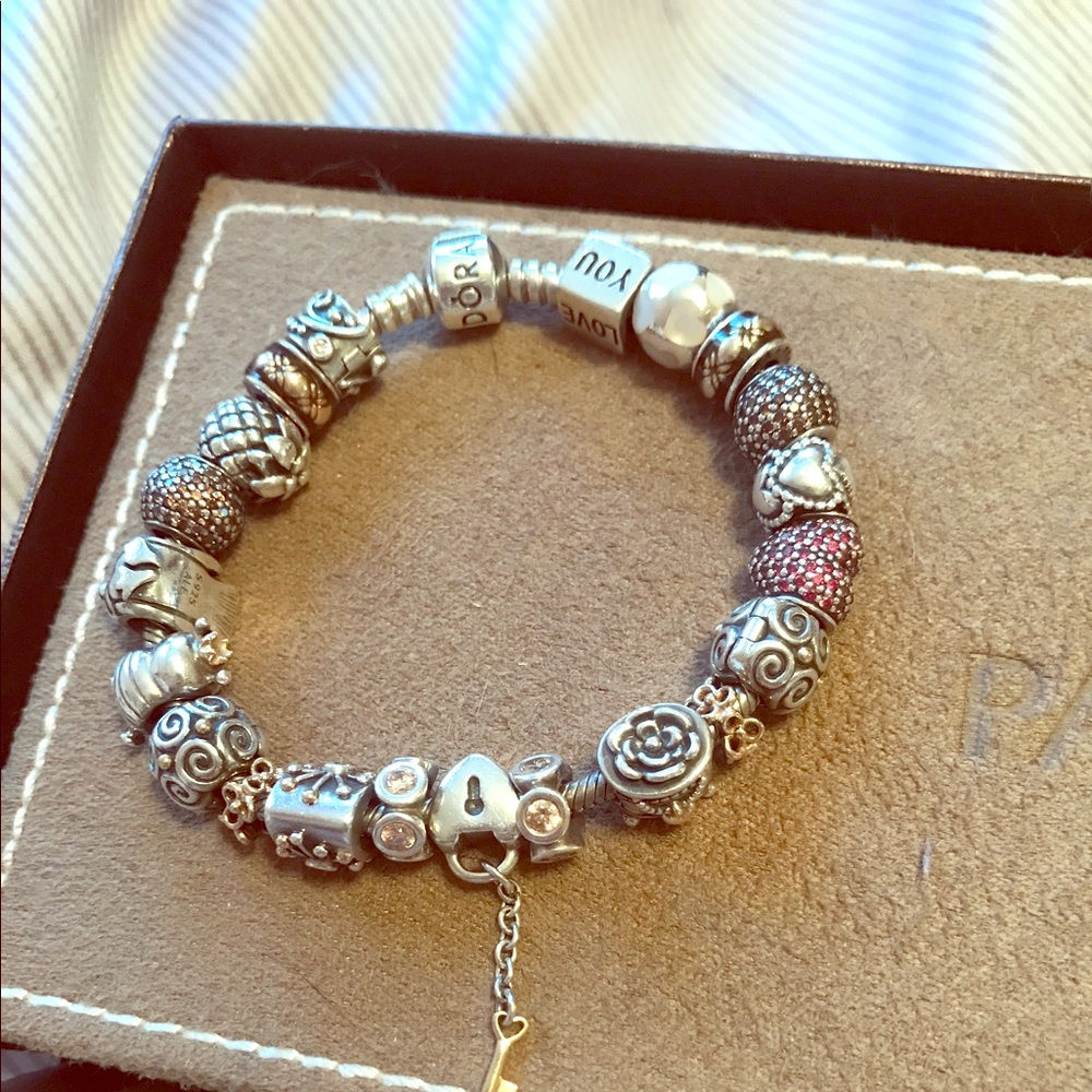 NOT FOR SALE.  Full pandora authentic bracelet.