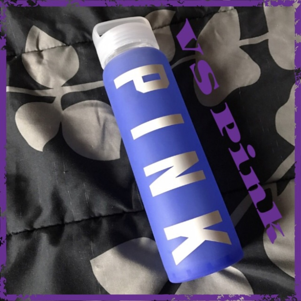 Pink glass water bottle
