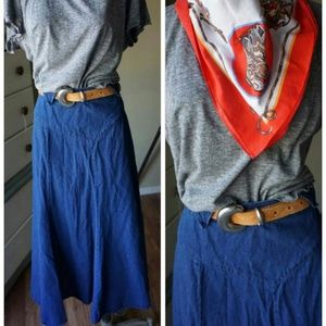 Fabulous Vintage Denim Western Wear Circle Skirt Fabulous Vintage Denim Western Wear Circle Skirt
