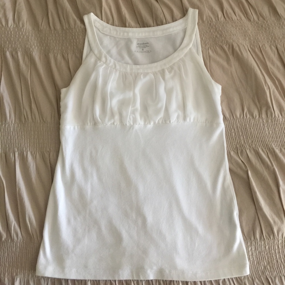 Pleated Chiffon Overlay Tank Top