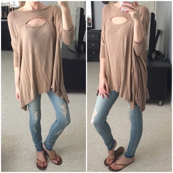 Tops - LAST DAY ON POSH▫️Camel Cut-Out Top