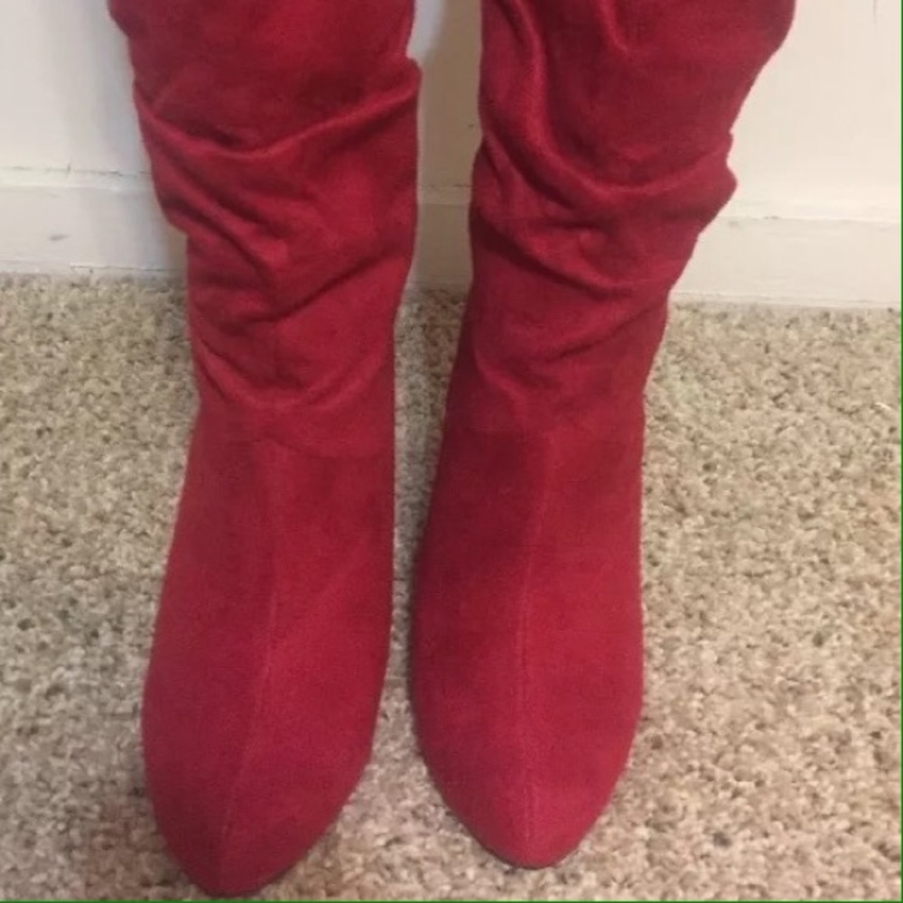 Suede Mid-Calf Boots