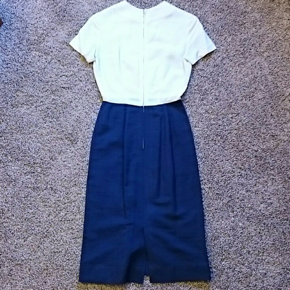 Vintage Navy Blue and White Suit - Picture 4 of 9