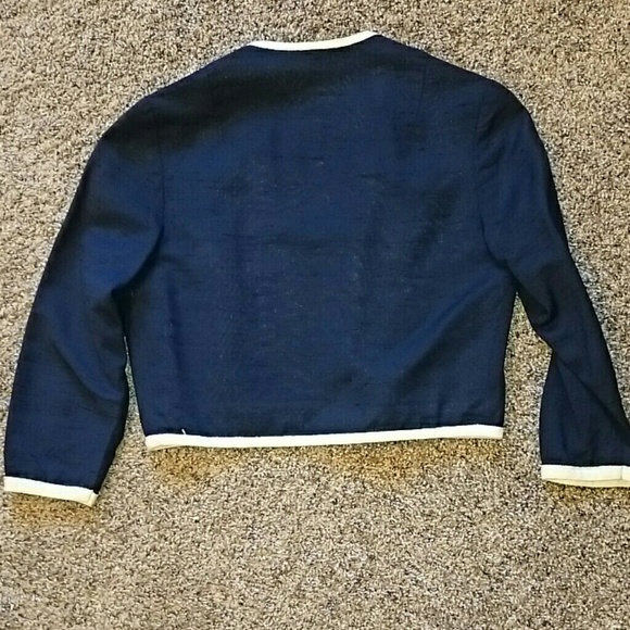 Vintage Navy Blue and White Suit - Picture 6 of 9