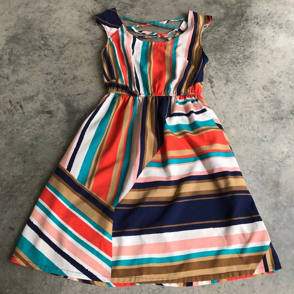 Multi colored striped dress - Picture 1 of 3