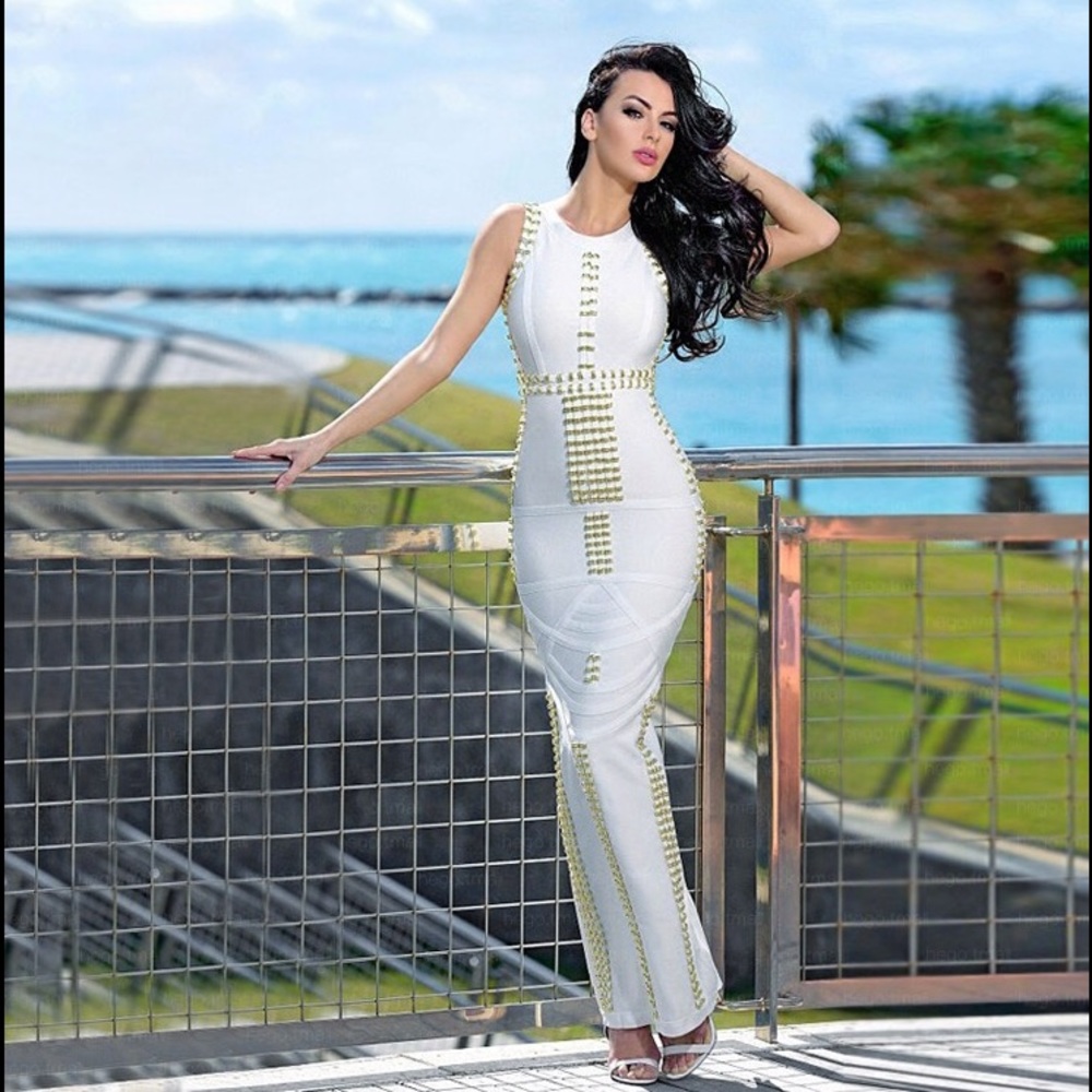 Beaded bandage evening party long dress - Picture 2 of 4