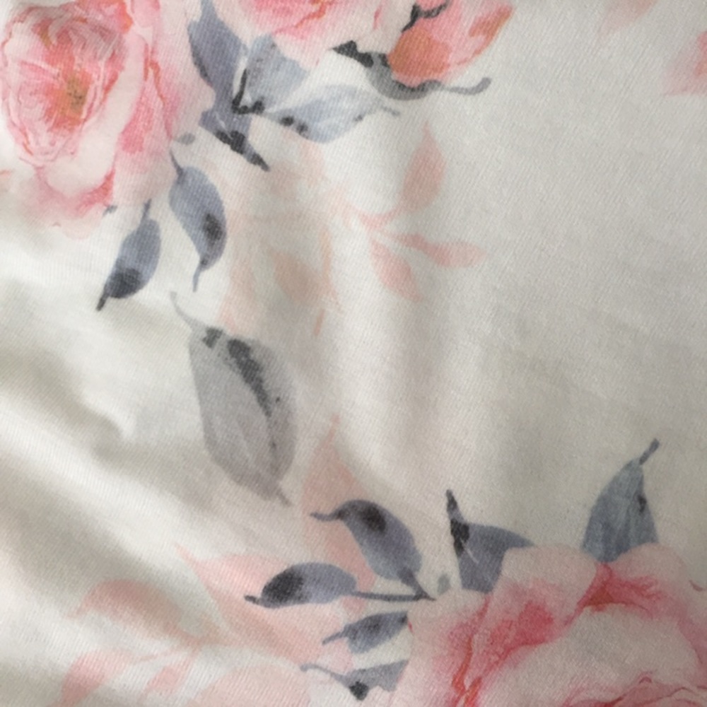 LAST ITEMโซSoftest White Floral Basic Tank - Picture 6 of 6