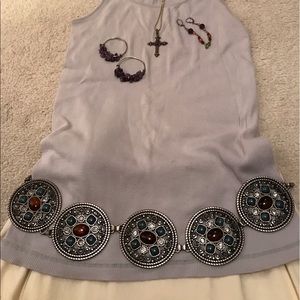 Metal Belt with Stone Buckle