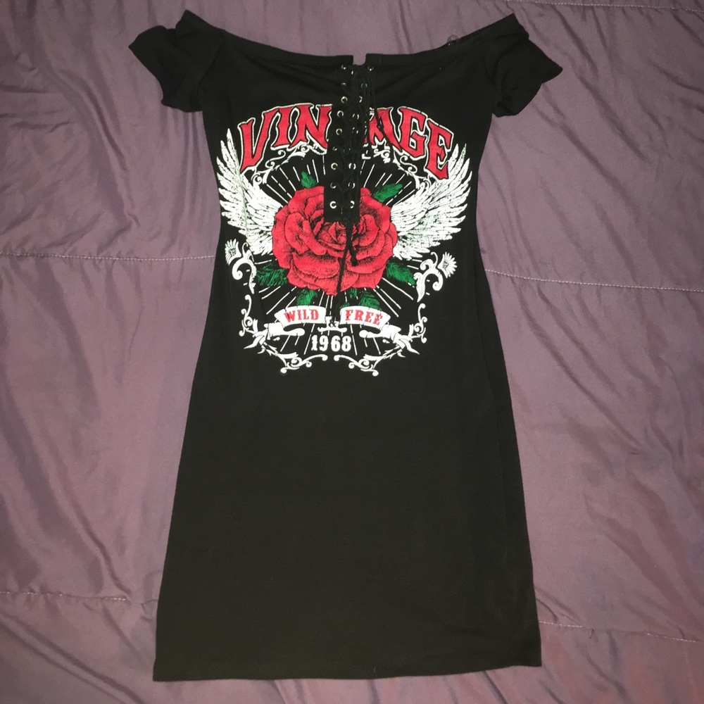 *SOLD* Off the shoulder black dress