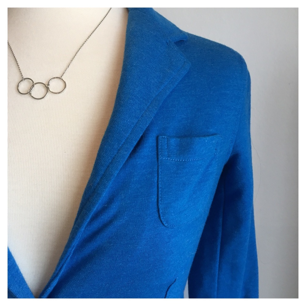 Bold blue cotton blazer