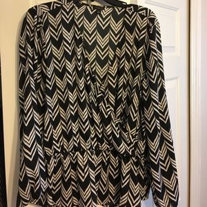 Elastic waistband wrap Blouse