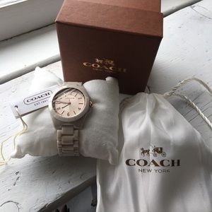 Coach pale blush, rose gold, ceramic watch