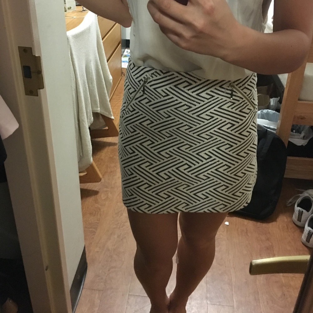 Patterned A Line Skirt
