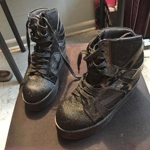 Pony hair Jeffrey Campbell sneaker wedge