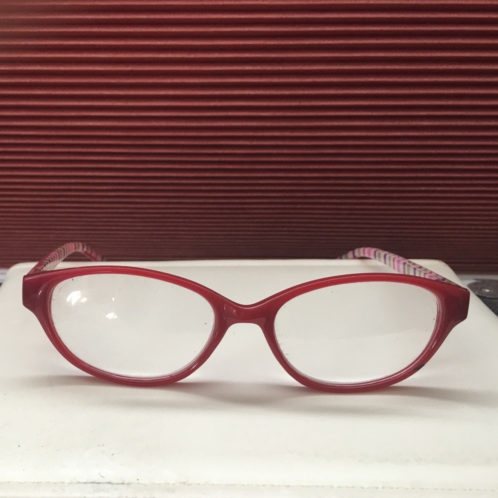 Stylish slim red cat eye readers +1.50