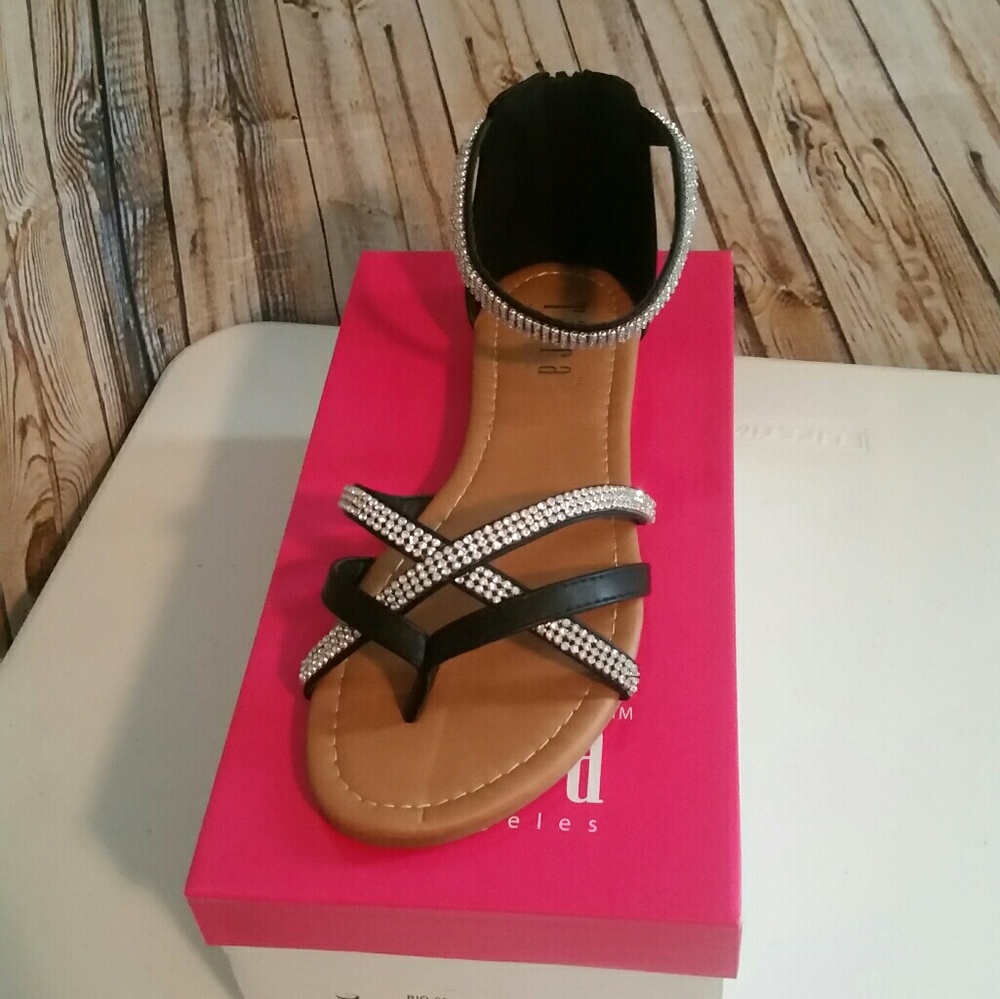 Black Rhinestone Sandals