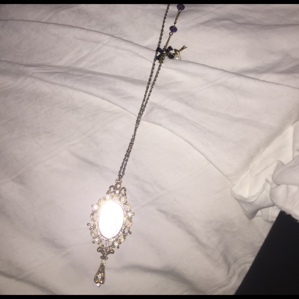 Long mirror ballerina necklace