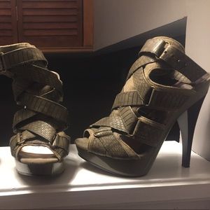 Peep toe ankle booties