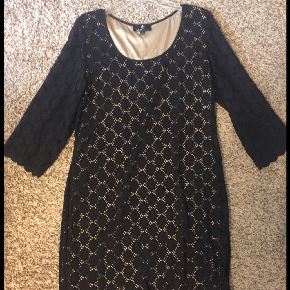 Ronni Nicole Black Lattice Dress