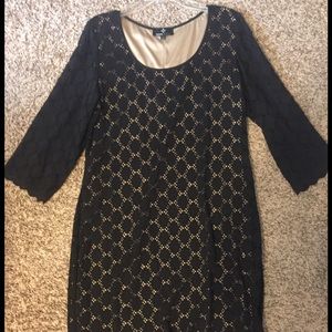 Ronni Nicole Black Lattice Dress