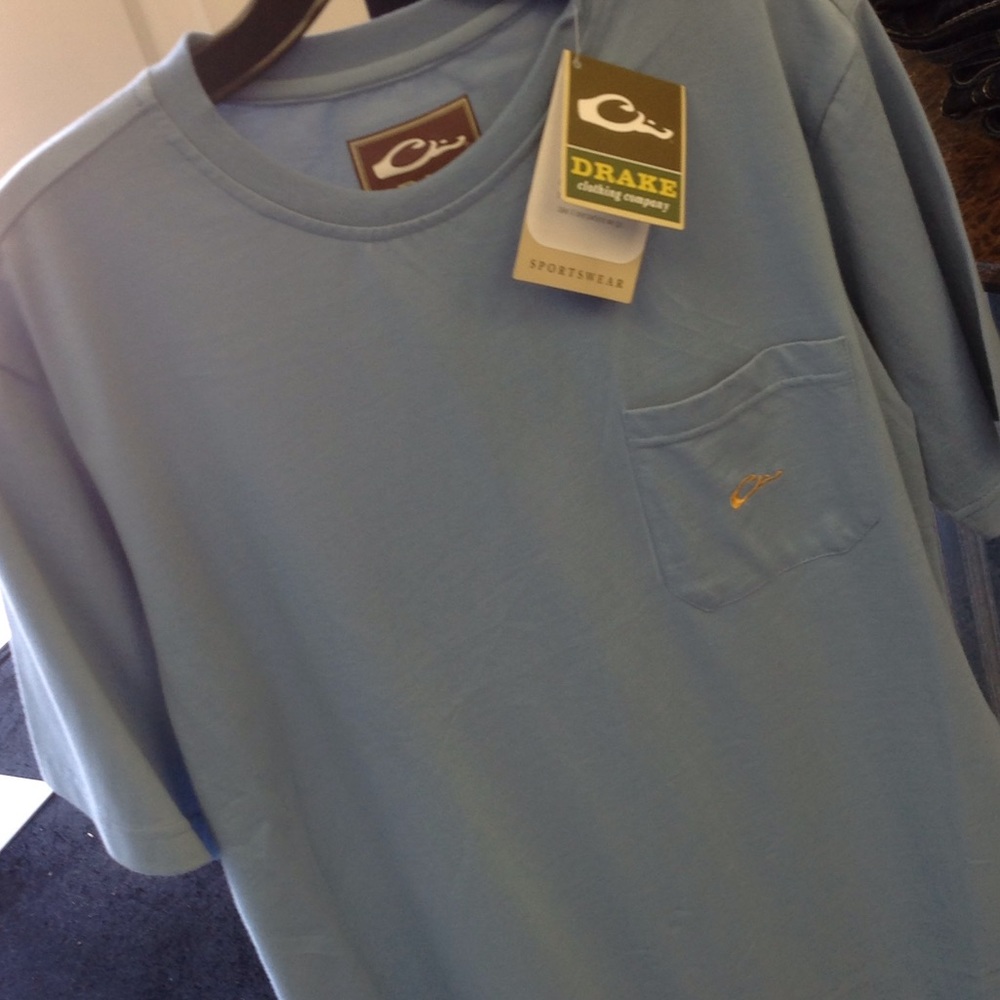 Light Blue Drake t-shirt with front pocket