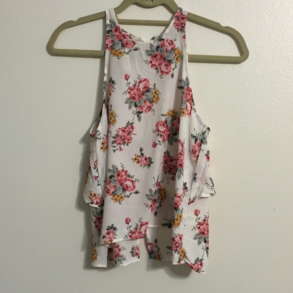 Small floral top with open back