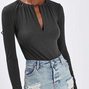 Topshop keyhole ribbed bodysuit