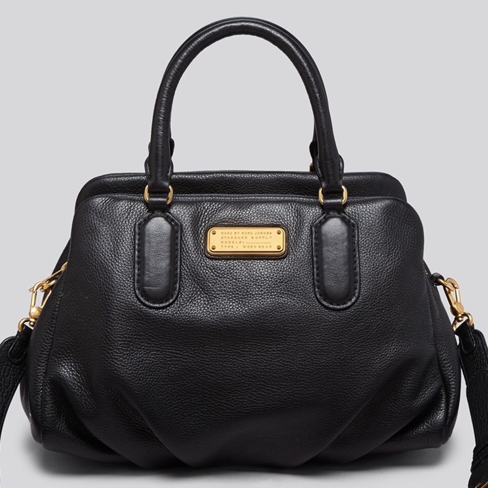 Marc by Marc Jacobs Black Pebbled Leather Satchel