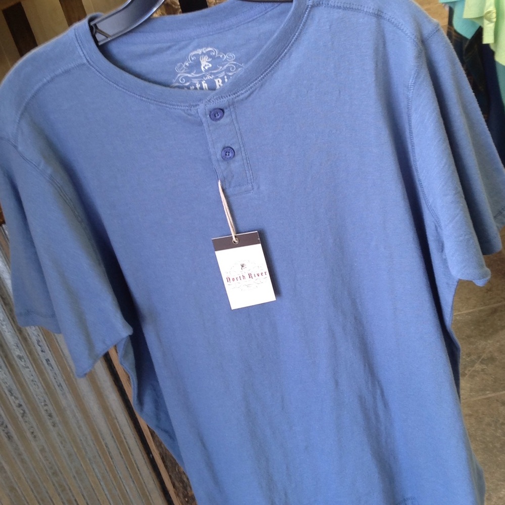 Men's Vintage Bedford-blue,  2-button shirt