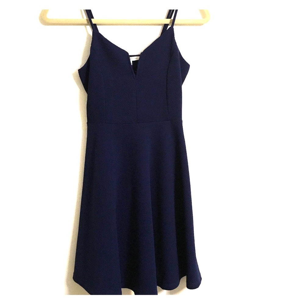 Navy blue  v neck dress