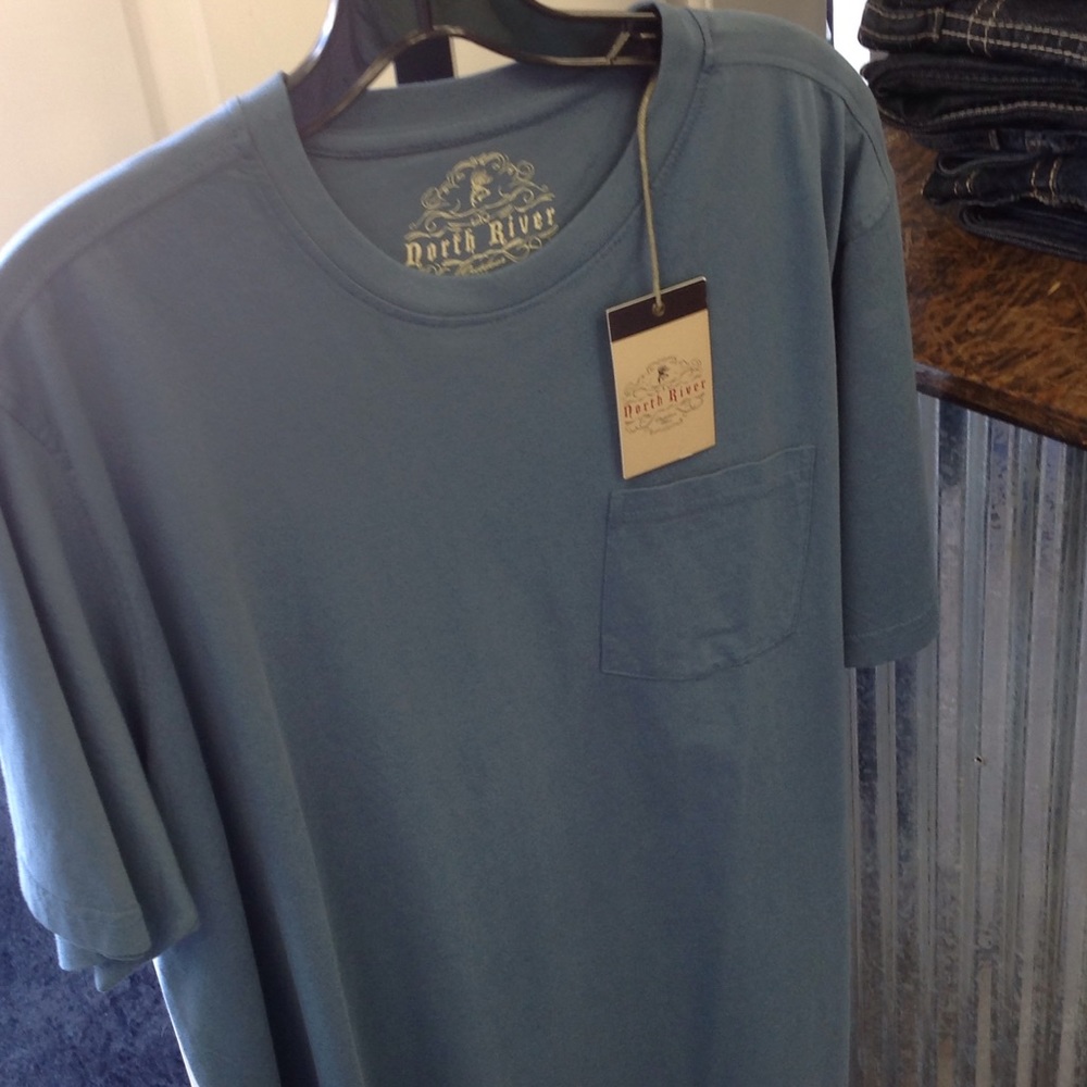 Bedford Blue North River Tee with Pocket