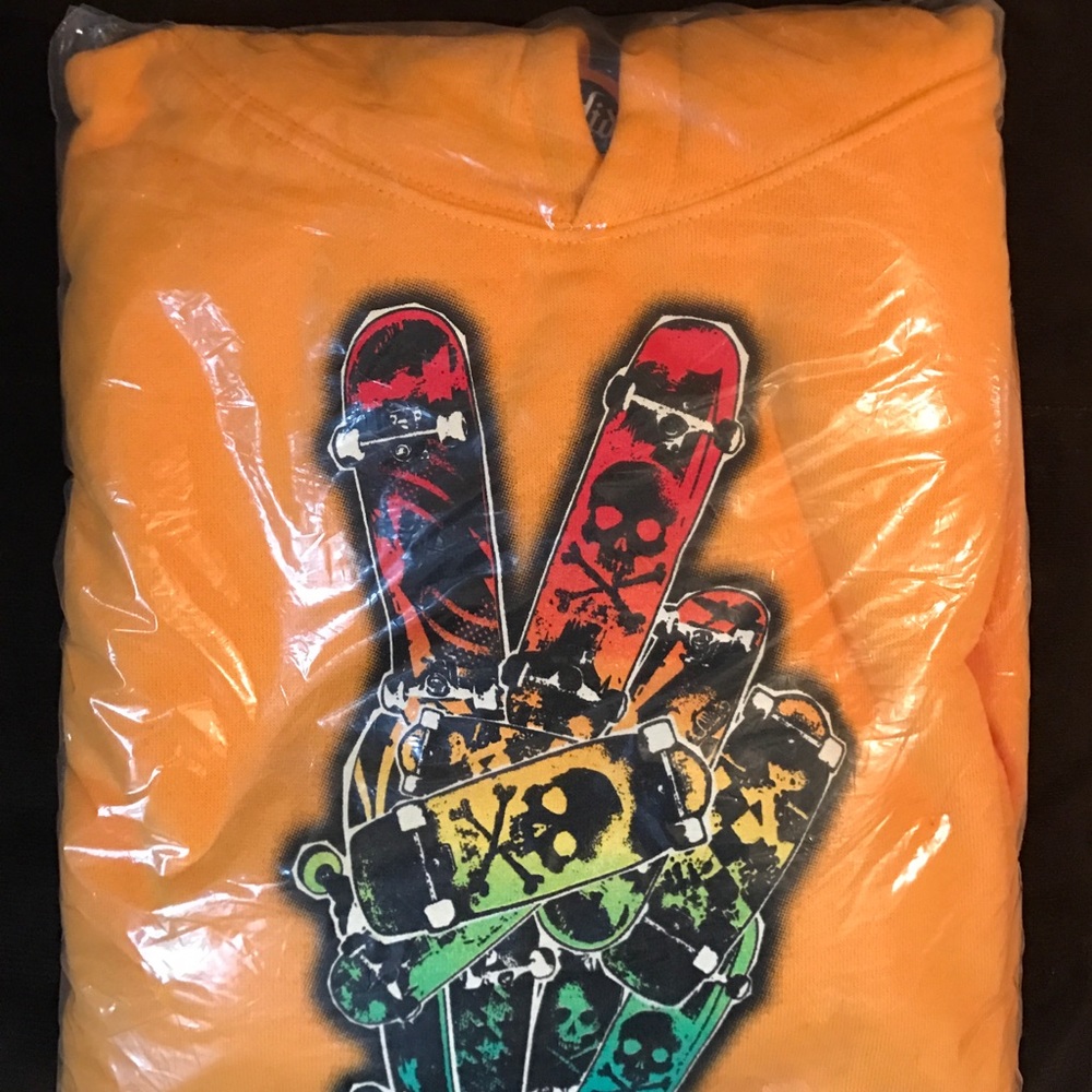 Teen skateboard peace sign hoodie