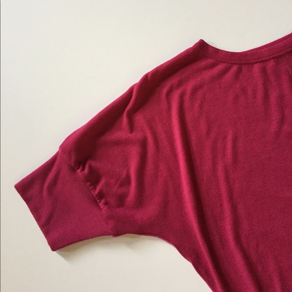 Belle Gray Raspberry Dolman Short Sleeve Top - Picture 3 of 8