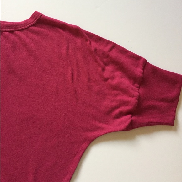 Belle Gray Raspberry Dolman Short Sleeve Top - Picture 4 of 8