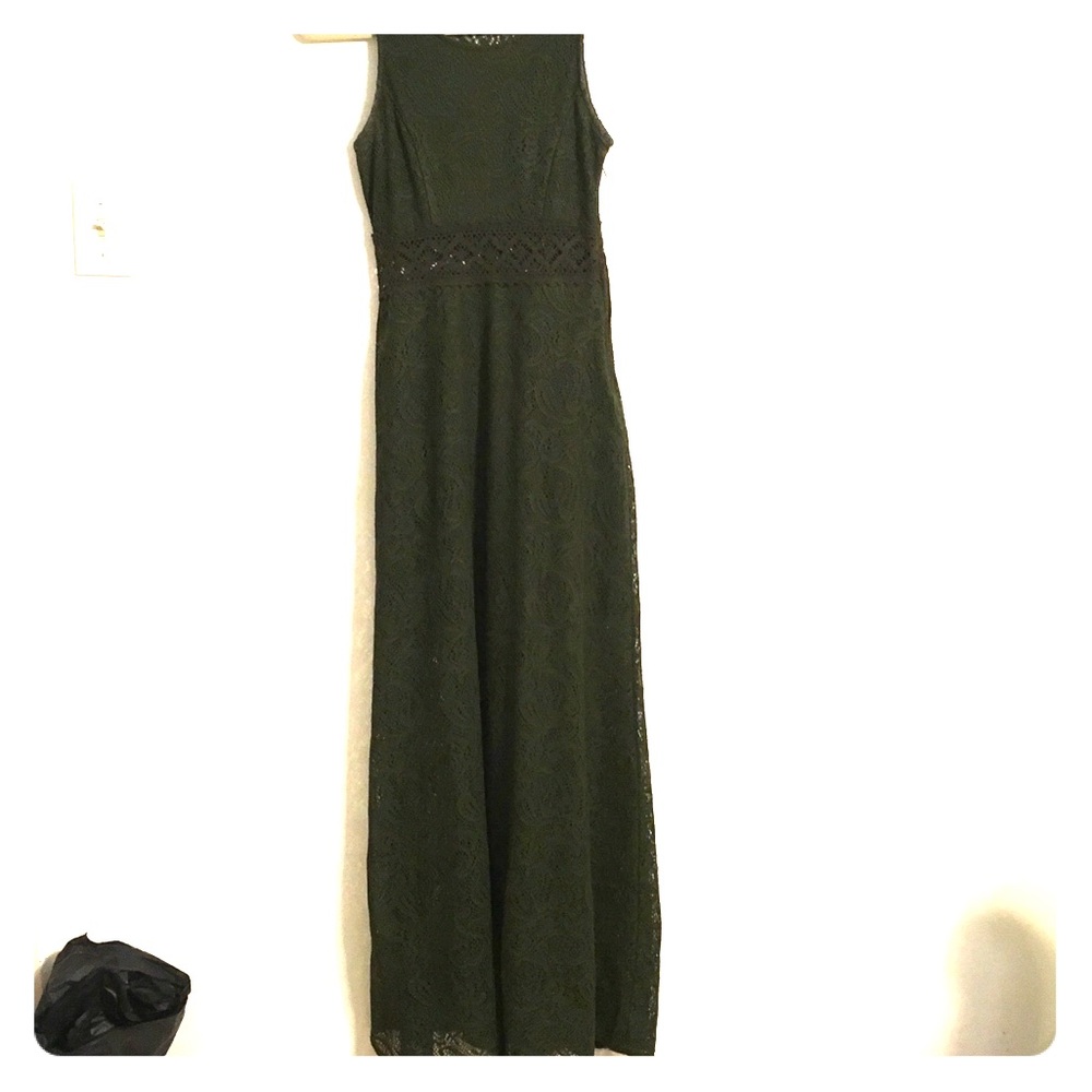 Army green long dress