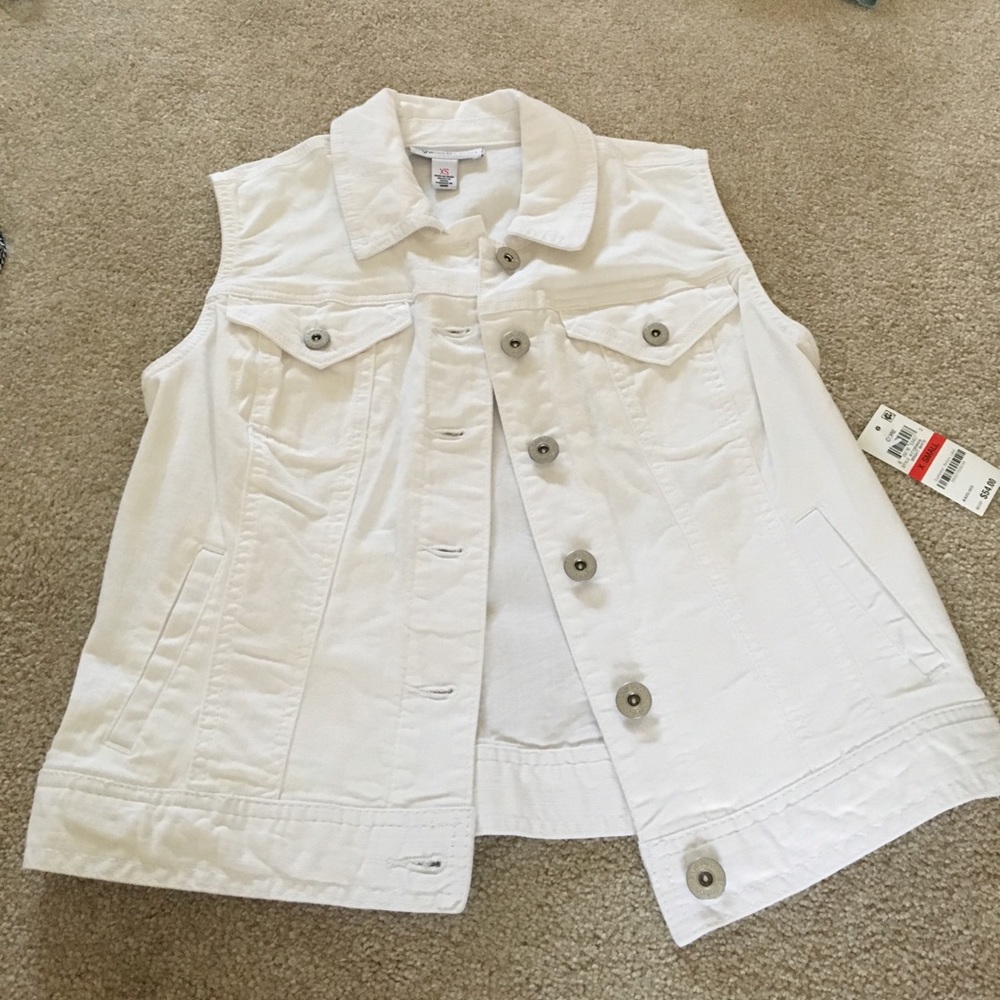 White Jean Vest
