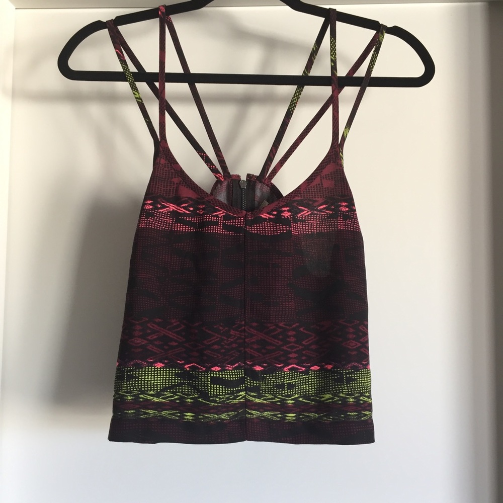 UO Silence + Noise tribal double strap crop top