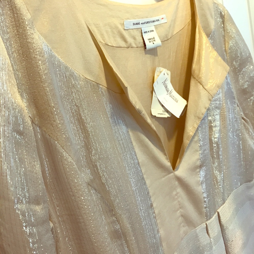 Diane Von Furstenberg Metallic Babydoll Dress