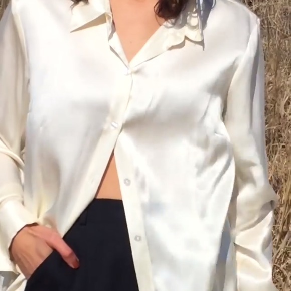 Pearl Satin Button Up - Picture 2 of 7