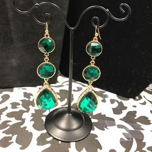 GREEN WITH ENVY GODDESS DANGLE EARRINGS
