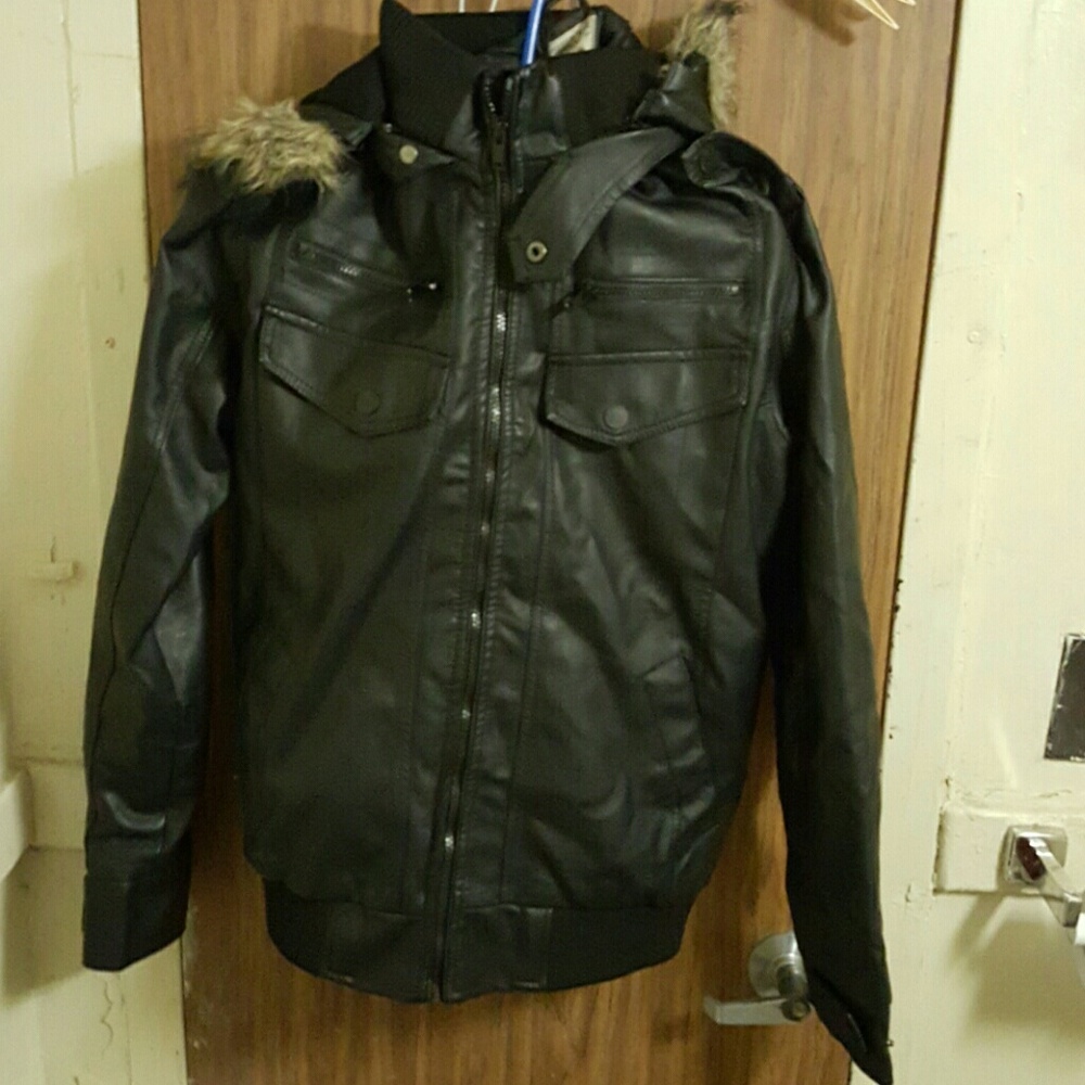 Brave Soul Faux Fur Biker Bomber Jacket