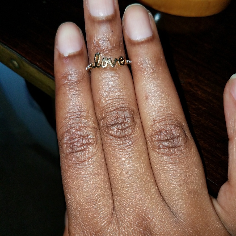 gold plated love ring - Picture 2 of 5